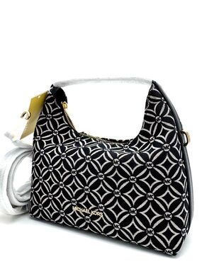 Michael Kors Ember Small Logo Jacquard Messenger Bag Black